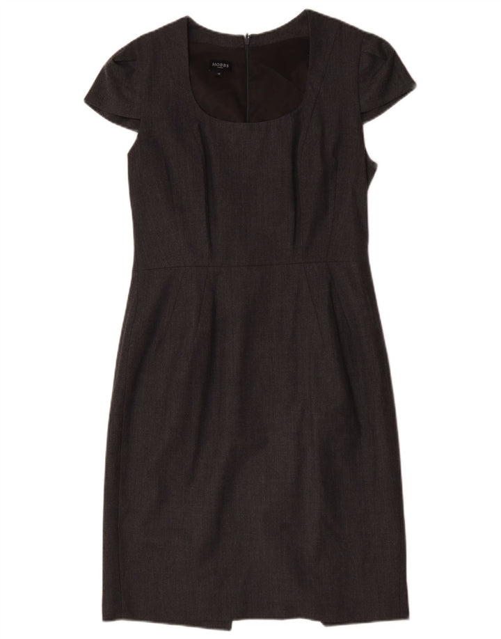 Hobbs Damen Etuikleid UK 12 Mittelgraue Wolle