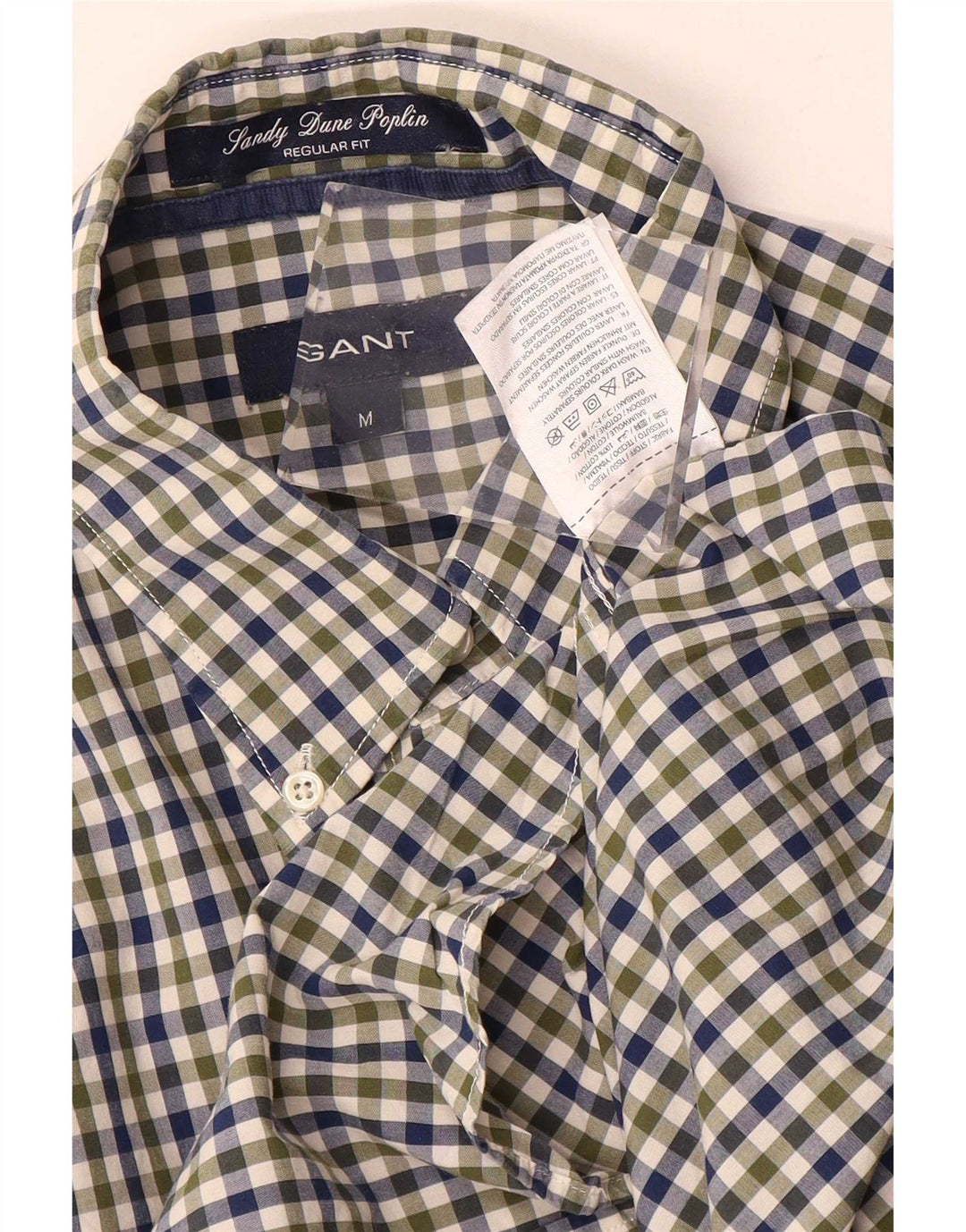 Gant Herren-Hemd mit normaler Passform, mittelgrüne Gingham-Baumwolle
