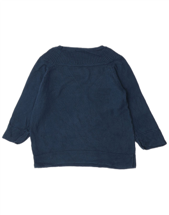 Marks & Spencer Damen-Pullover mit U-Boot-Ausschnitt, Gr. 14, Mittelblau