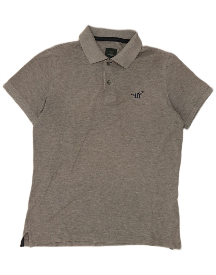 Henry Cottons Herren-Poloshirt aus mittelgrauer Baumwolle