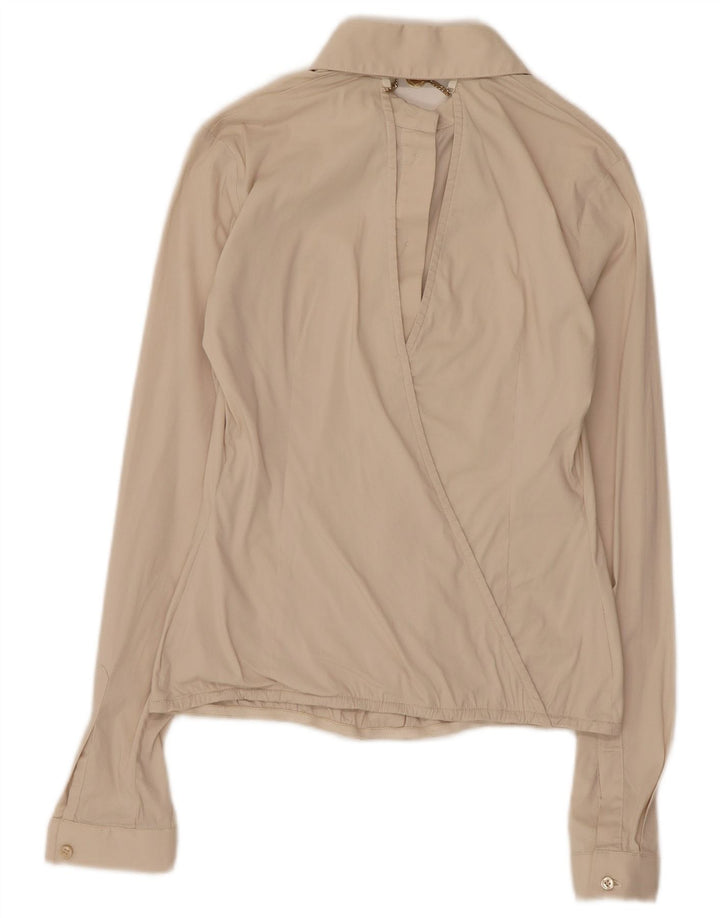 Elisabetta Franchi Damen Celyn B Hemdbluse UK 12 Medium Beige