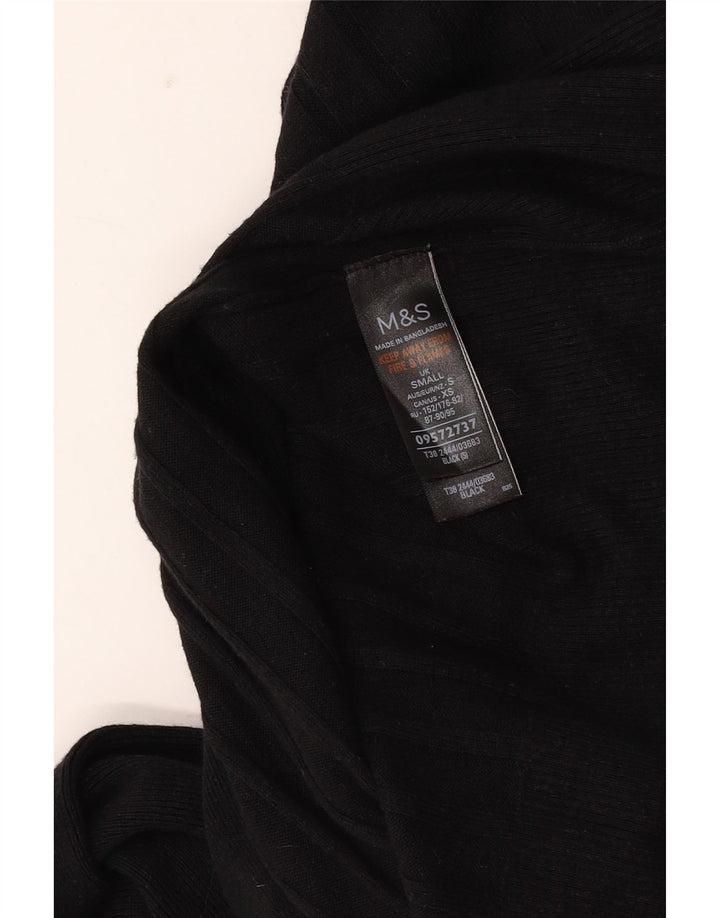 Marks & Spencer Offener Damen-Cardigan-Pullover UK 10 Small Schwarz gestreift
