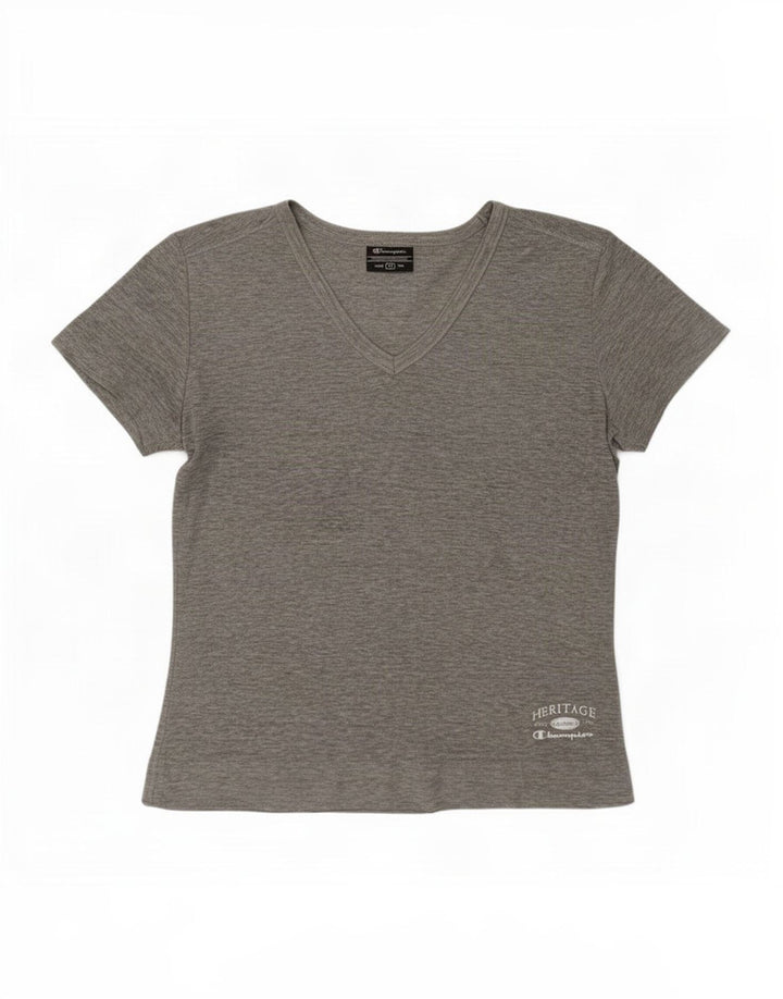 Champion Damen T-Shirt Top UK 12 Mittelgrau