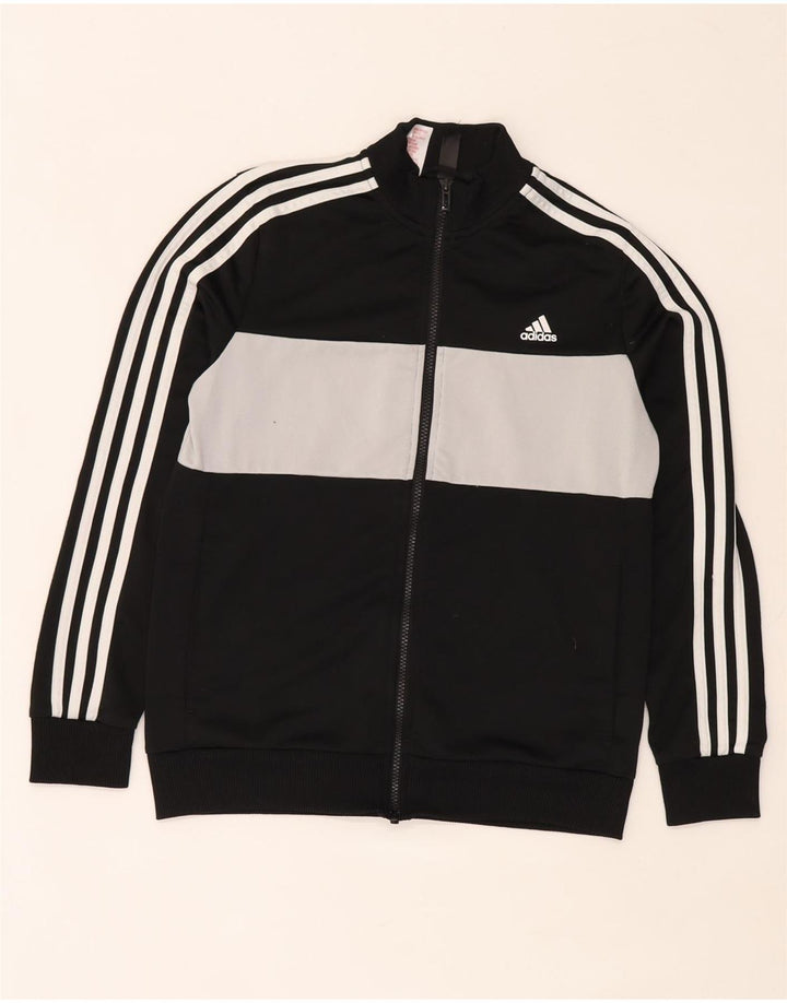 Adidas Jungen-Trainingsanzug-Top-Jacke, 13–14 Jahre, Schwarz, Farbblock
