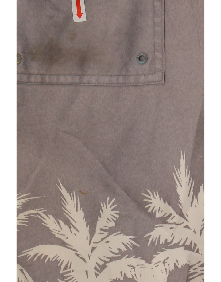 Sundek Herren-Badeshorts, groß, grau, geblümt, Polyester