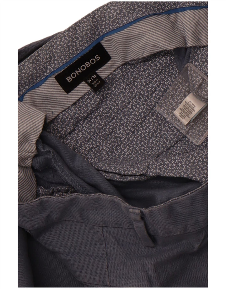 BONOBOS Herren Slim Anzughose W34 L36 Blaue Baumwolle