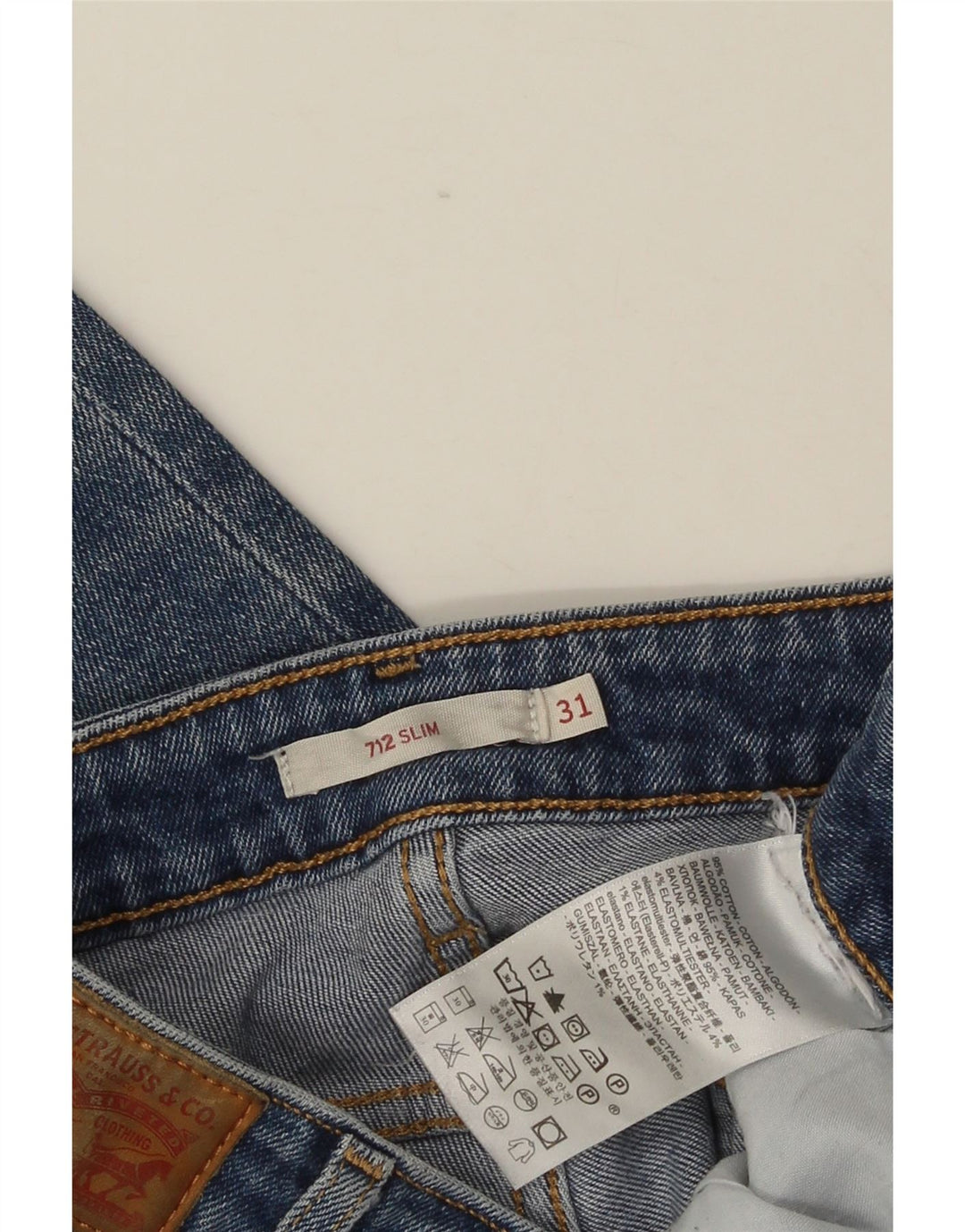 LEVI'S Damen 712 Slim Jeans W31 L28 Blaue Baumwolle