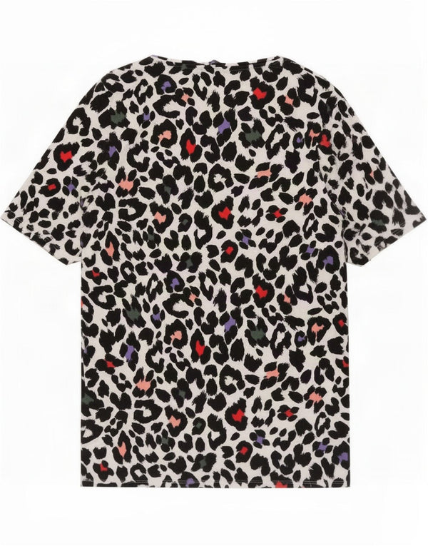 Marks & Spencer Damen T-Shirt Top UK 16 Großes mehrfarbiges Tiermuster
