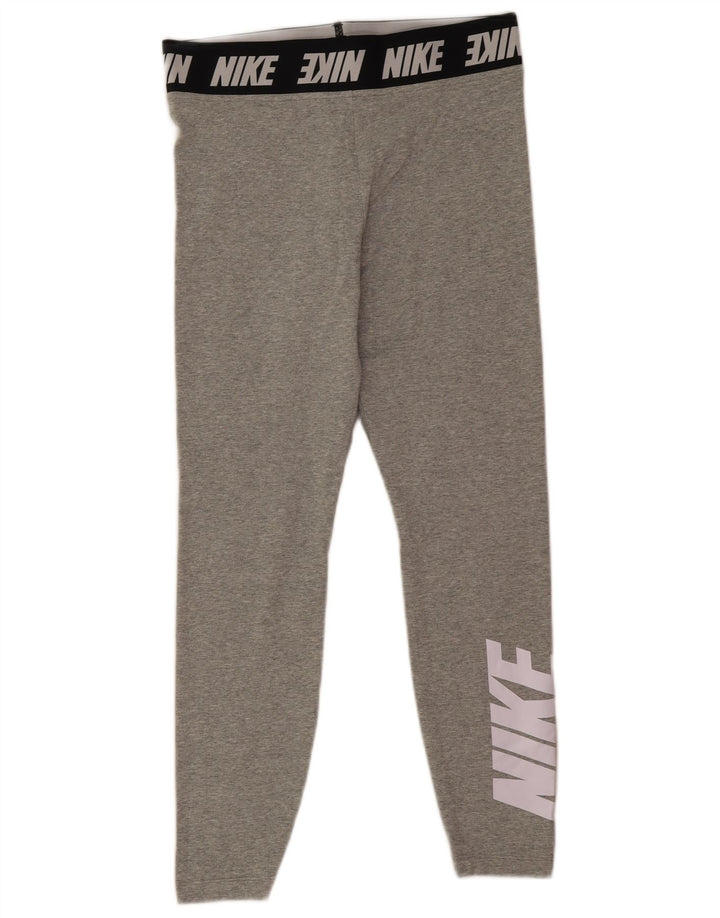 Nike Womens Graphic Leggings UK 14 Large Graue Baumwolle