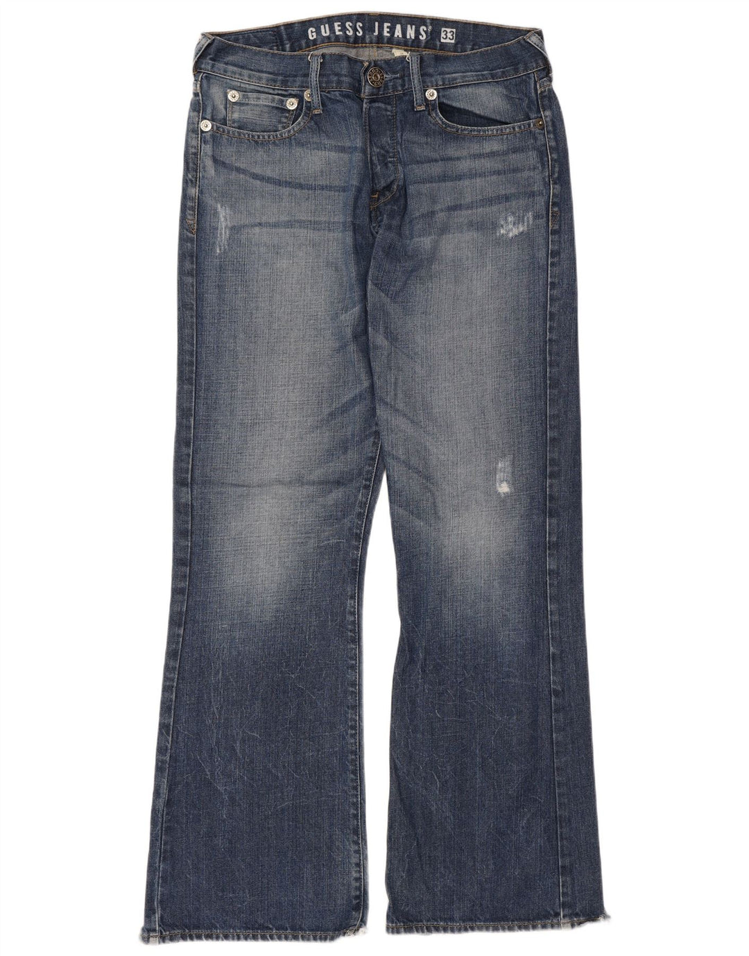 Guess Damen Bootcut Jeans W33 L33 Blaue Baumwolle