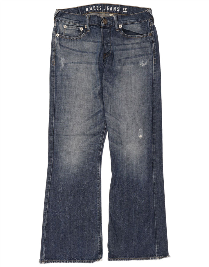 Guess Damen Bootcut Jeans W33 L33 Blaue Baumwolle