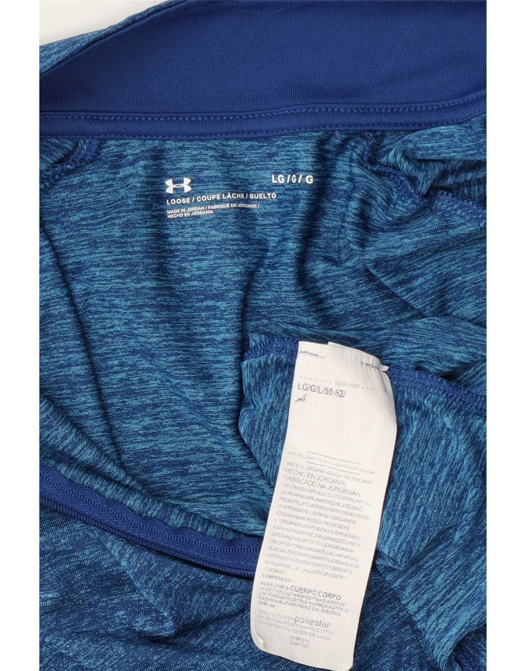 Under Armour Herren-Pullover-Trainingsoberteil mit Reißverschluss und Halsausschnitt, groß, blau gefleckt