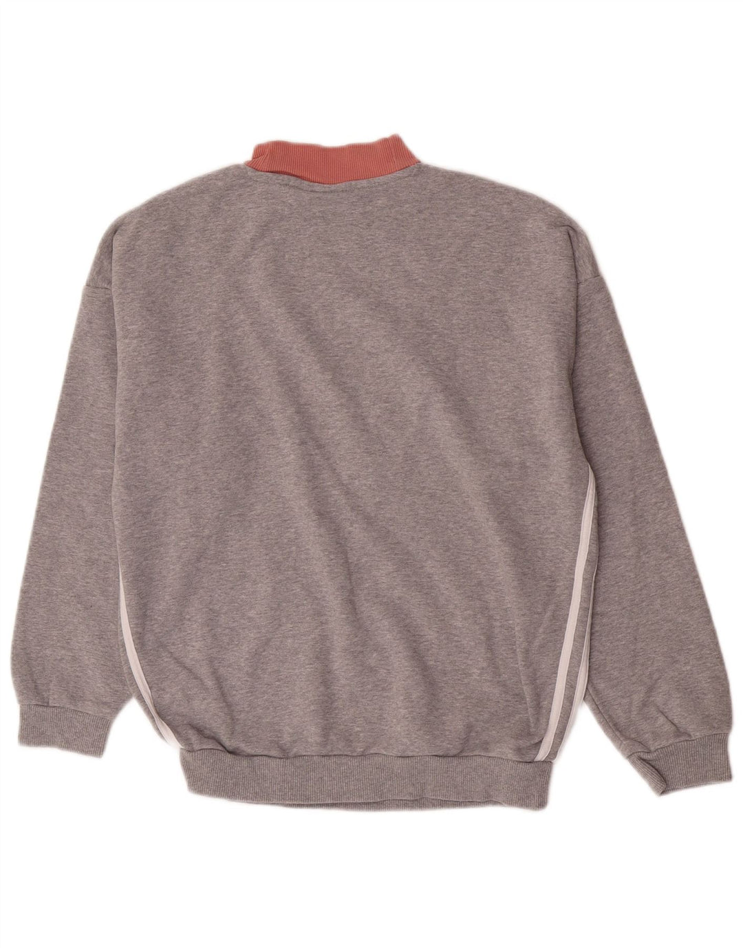 Adidas Damen Sweatshirt Pullover UK 12 Mittelgraue Colourblock-Baumwolle