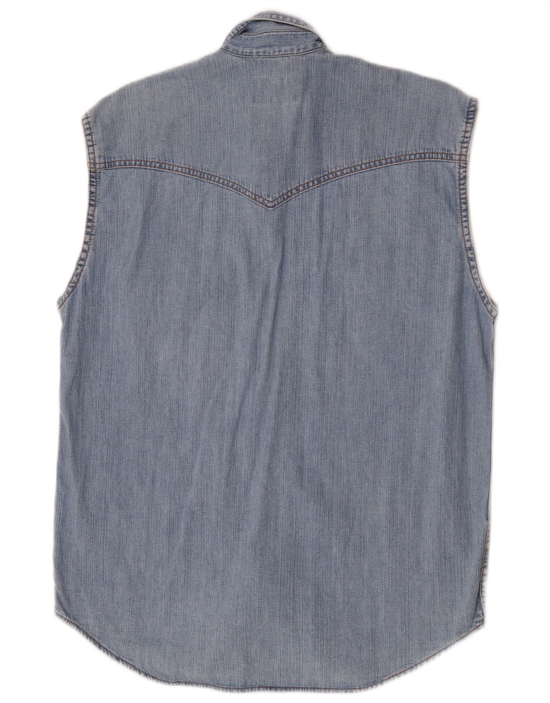 Wrangler Herren ärmelloses Jeanshemd, klein, aus blauer Baumwolle