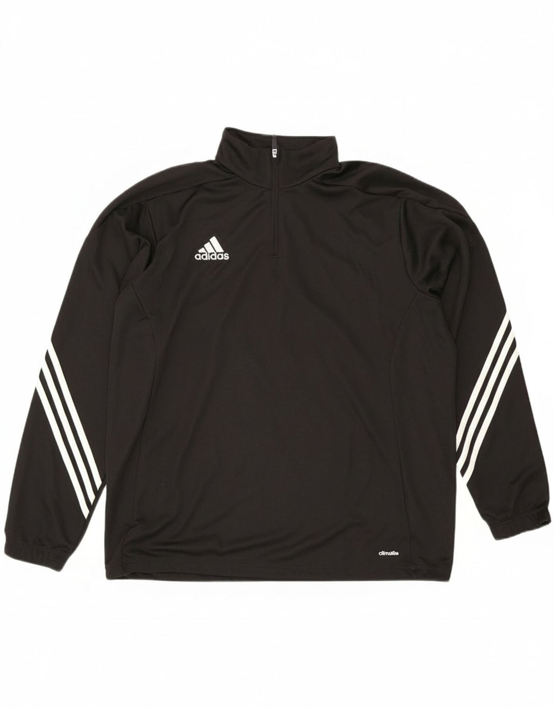 Adidas Herren Climalite Zip Neck Pullover Trainingsanzug Top XL Schwarz Polyester