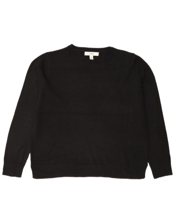 Marks & Spencer Damen-Pullover mit Rundhalsausschnitt, Gr. 12, Mittelschwarz, Acryl