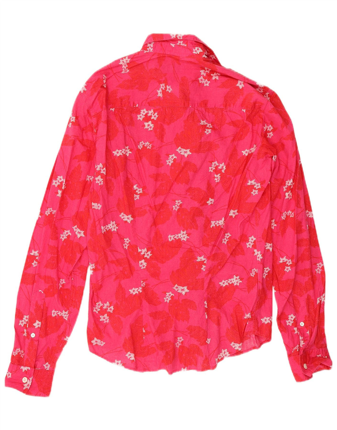 Hugo Boss Herrenhemd, klein, rosa, geblümt, Baumwolle