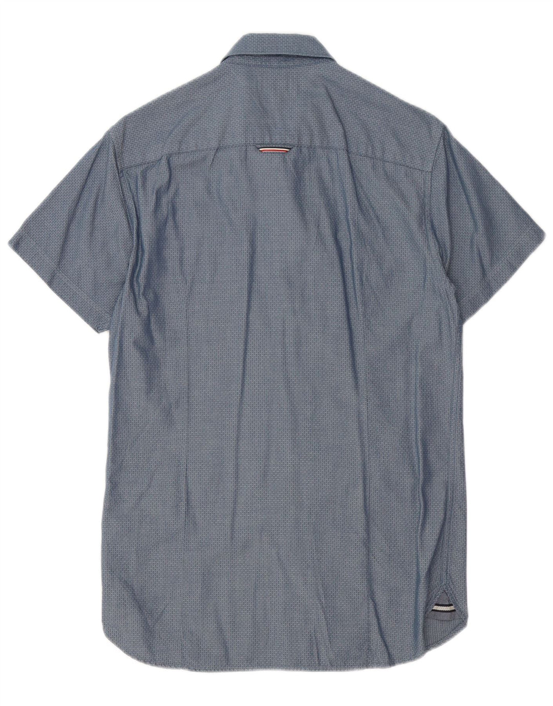 Tommy Hilfiger Herren-Kurzarmhemd, klein, blau gefleckte Baumwolle