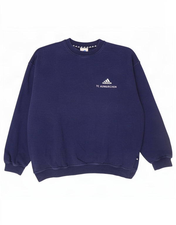 Adidas Herren Sweatshirt Pullover UK 44/46 Große marineblaue Baumwolle