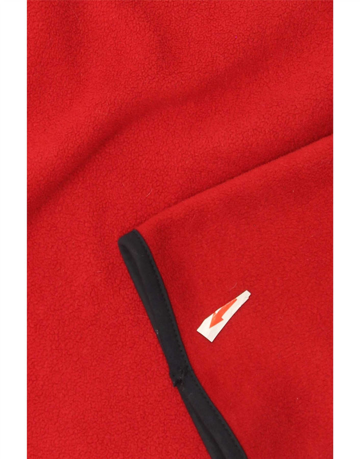 Nautica Herren-Fleecepullover mit Reißverschluss am Hals, großes rotes Farbblock-Polyester