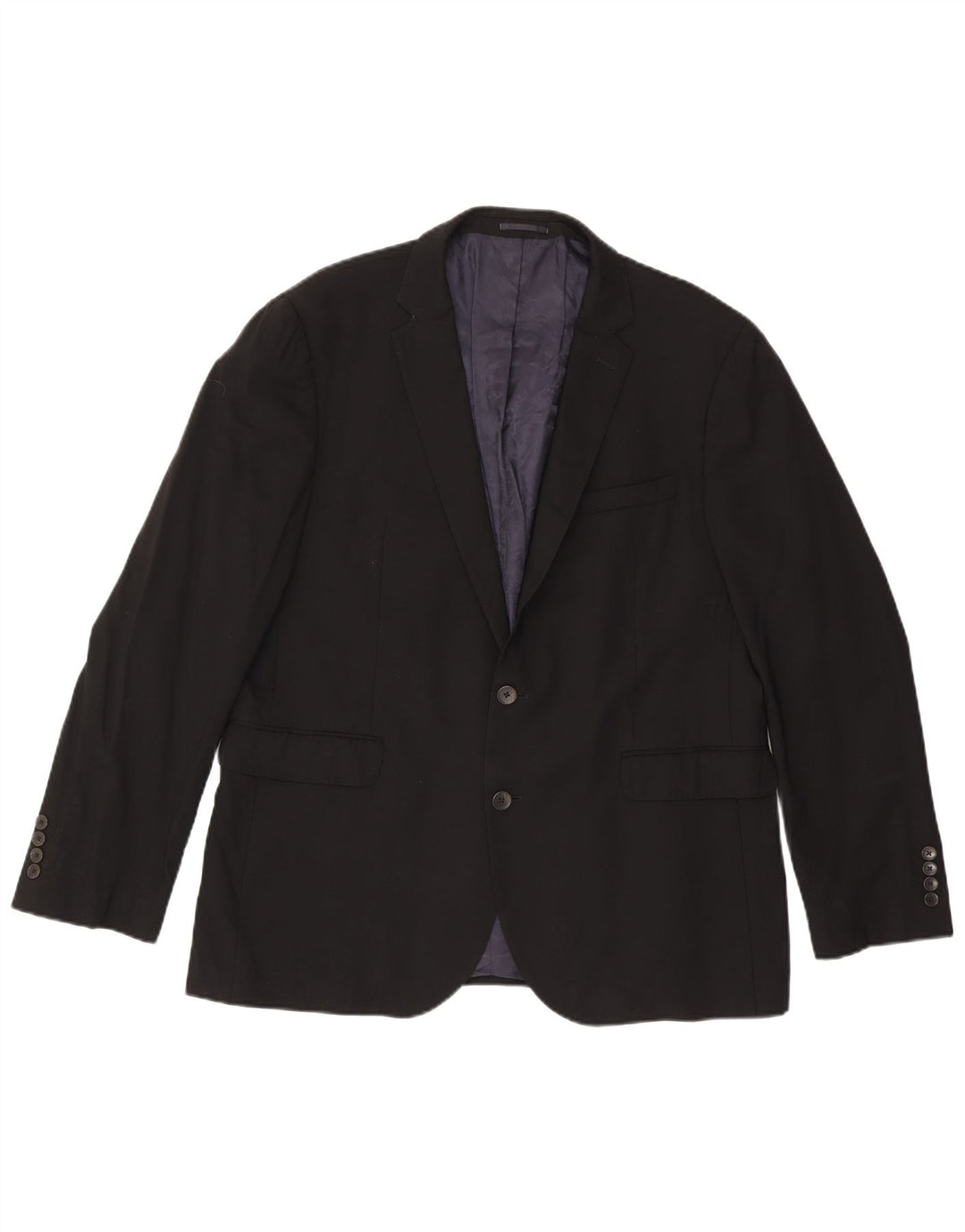 John Lewis Herren-Blazer mit maßgeschneiderter Passform und 2 Knöpfen, UK 44, 2XL, schwarze Wolle