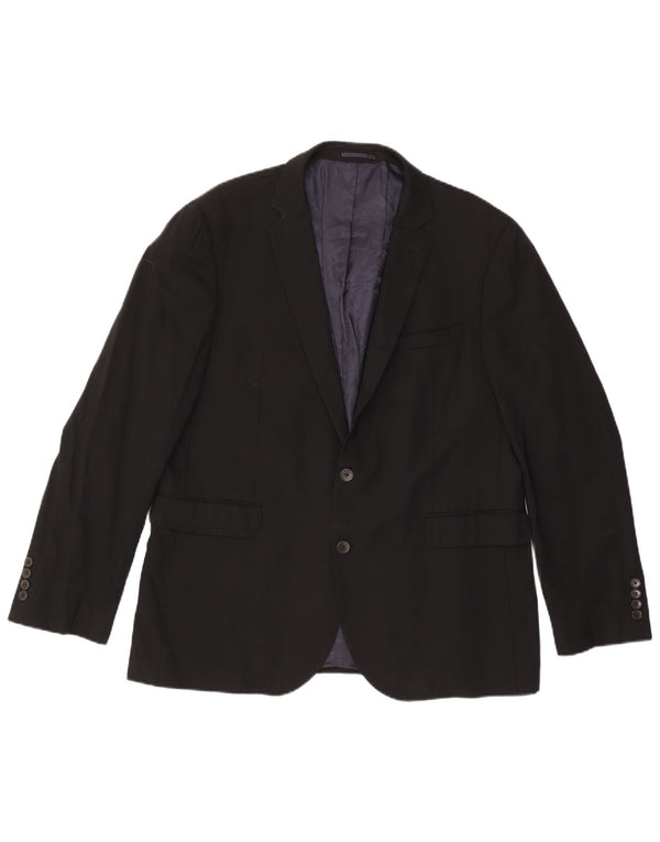 John Lewis Herren-Blazer mit maßgeschneiderter Passform und 2 Knöpfen, UK 44, 2XL, schwarze Wolle
