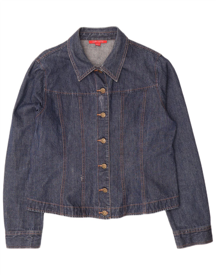Laura Ashley Damen Jeansjacke UK 16 Große blaue Baumwolle