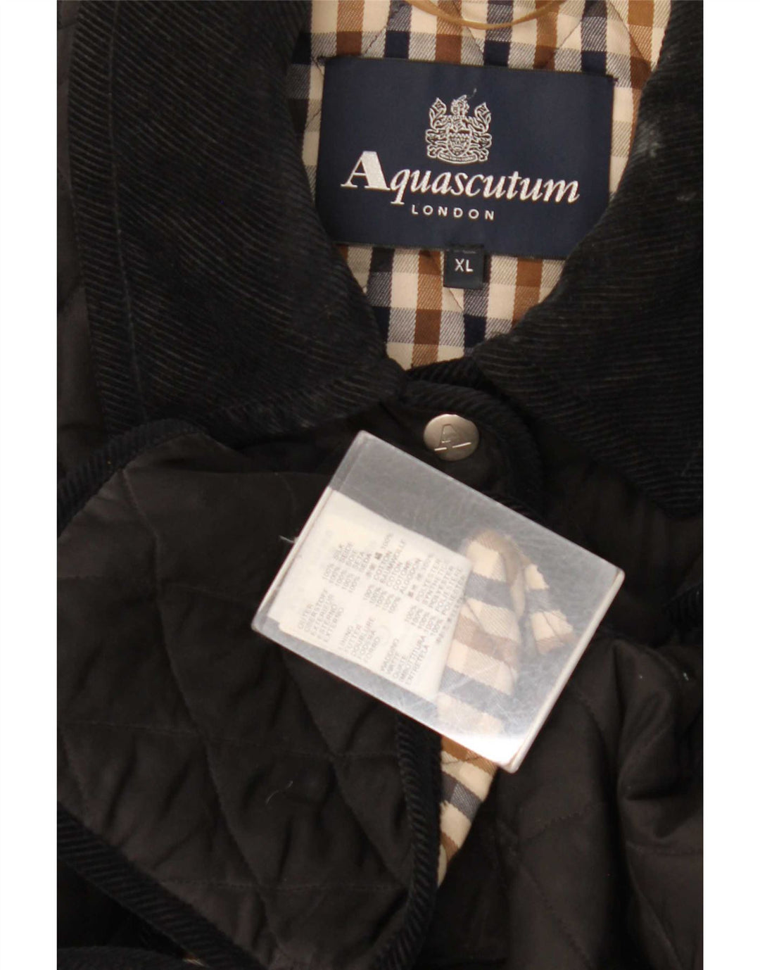 Aquascutum Damen Steppjacke UK 18 XL Schwarze Seide