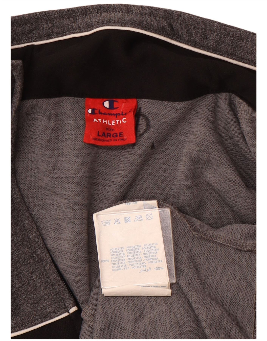 CHAMPION Herren-Trainingsanzug-Top-Jacke, großes graues Farbblock-Polyester