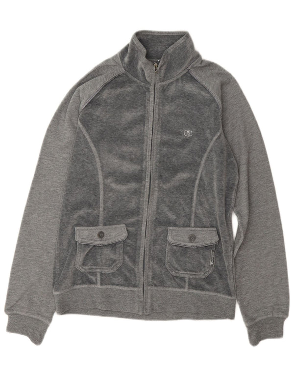 Champion Damen Heritage Fit Velours-Trainingsoberteil, Jacke, UK 14, Mittelgrau