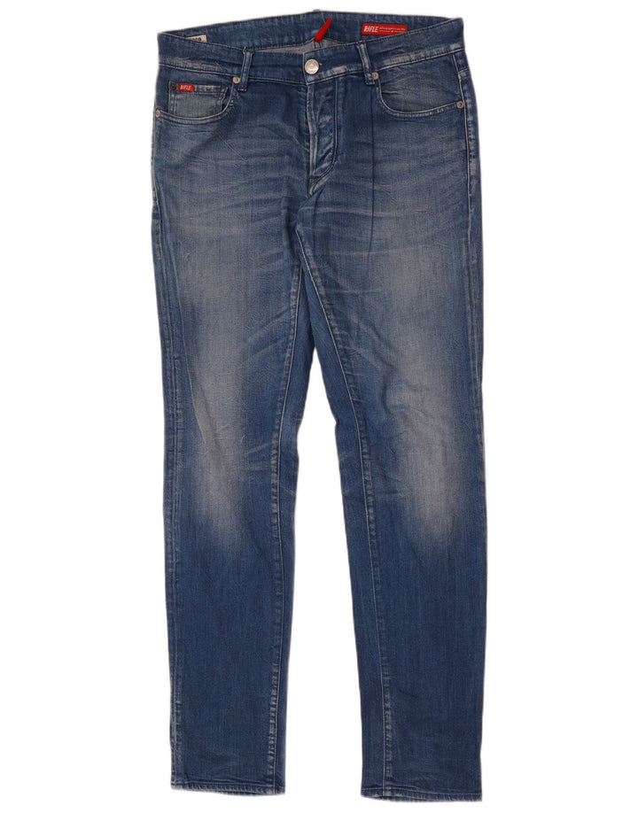 Rifle Herren Distressed Slim Jeans W32 L34 Blaue Baumwolle