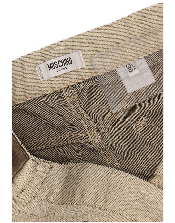 Moschino Herren Freizeitshorts W36 Large Beige Nadelstreifen