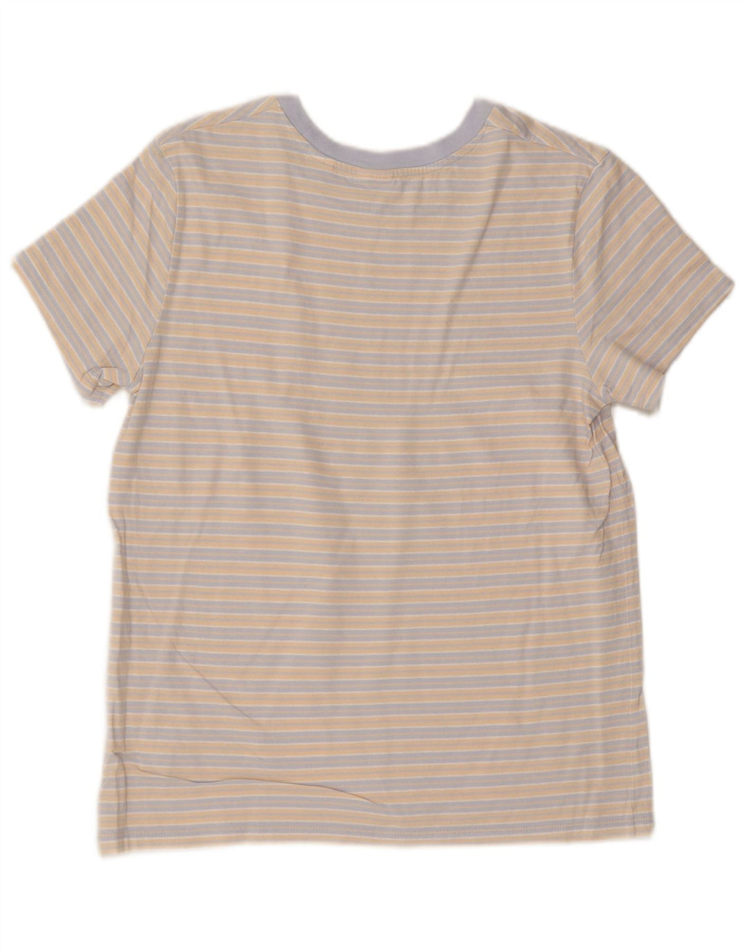 LEVI'S Womens T-Shirt Top UK 14 Medium Beige Striped Cotton