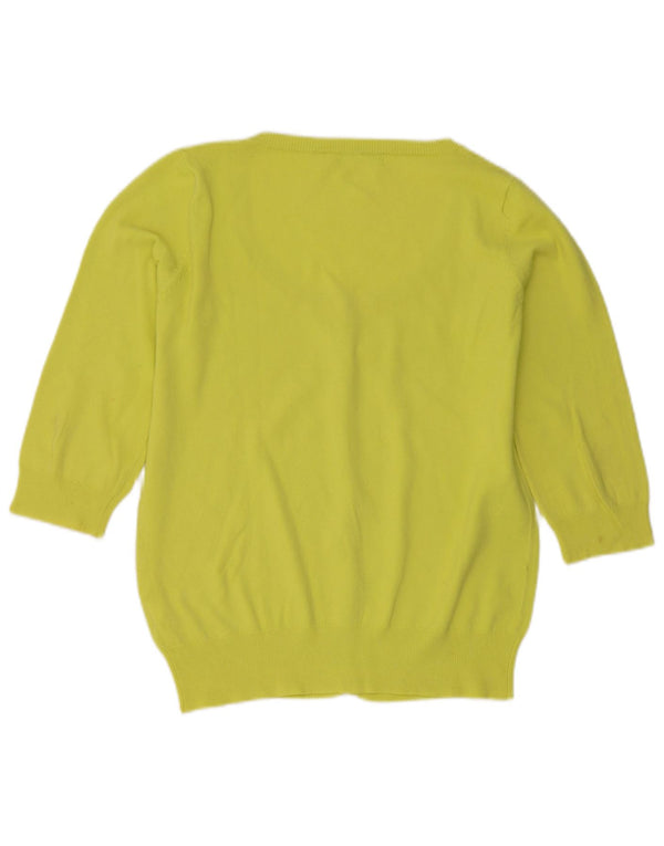 Zara Damen-Strickjacke mit 3/4-Ärmeln, Gr. 18, XL, grüne Baumwolle