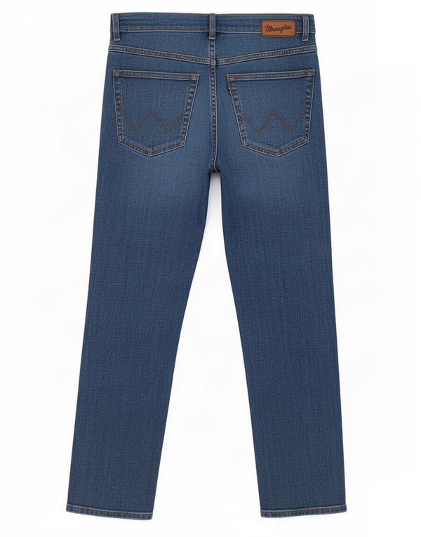 Wrangler Damen Texas Straight Jeans W32 L27 Blaue Baumwolle