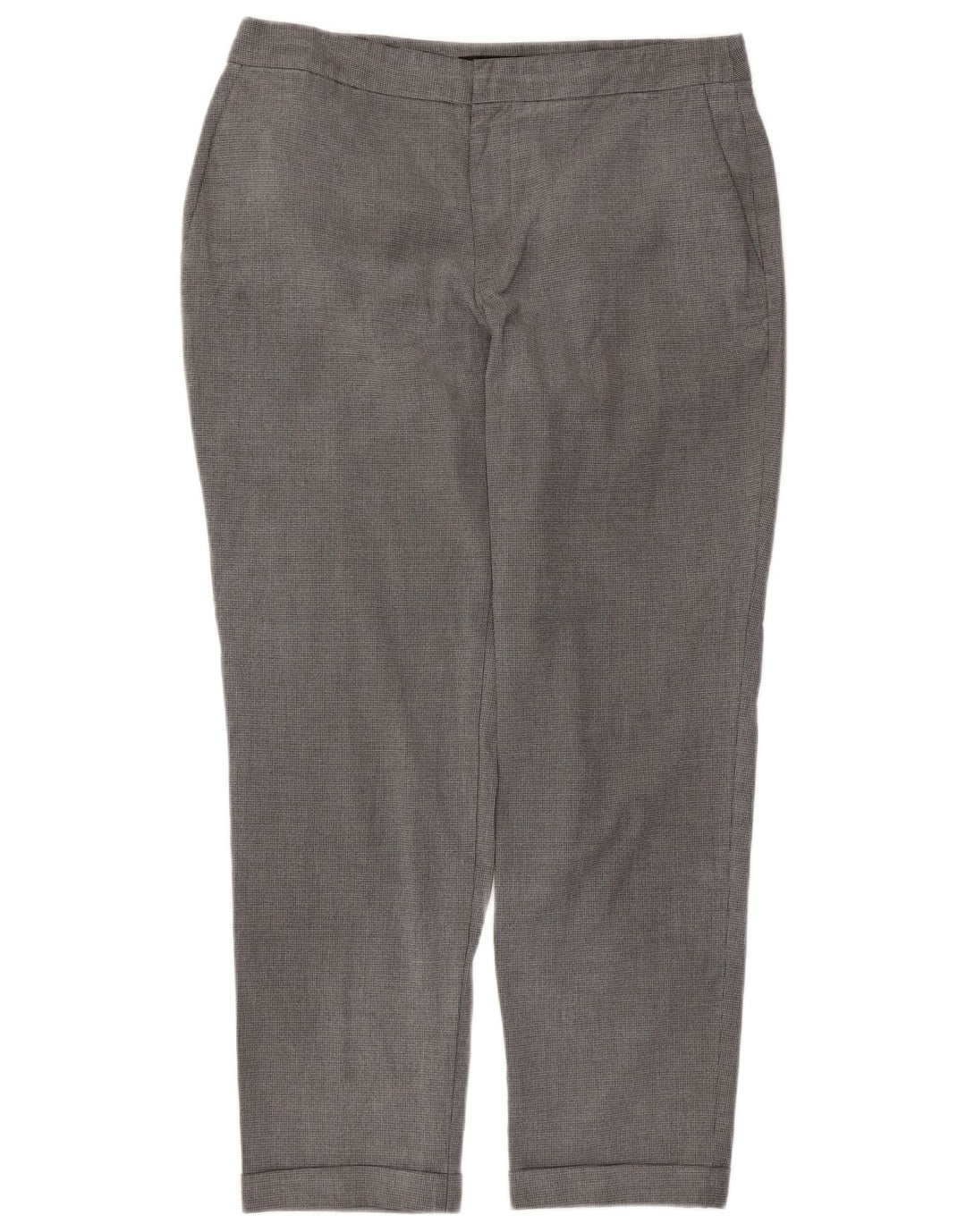 Gerade Chino-Hose für Damen von Zara, EU 40, mittelgroß, W30, L27, Grau mit Hahnentrittmuster