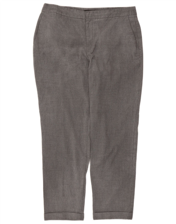 Gerade Chino-Hose für Damen von Zara, EU 40, mittelgroß, W30, L27, Grau mit Hahnentrittmuster