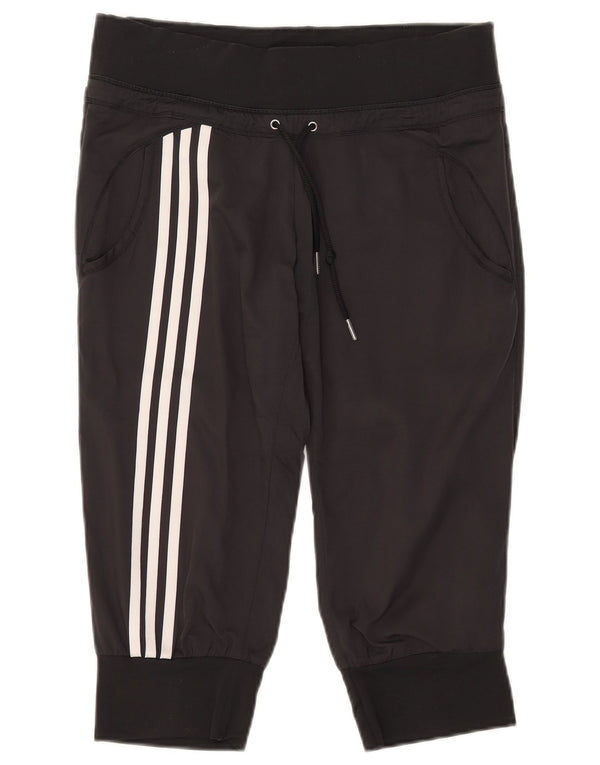 Adidas Damen Climalite Capri Trainingshose Jogger UK 10 Small Schwarz