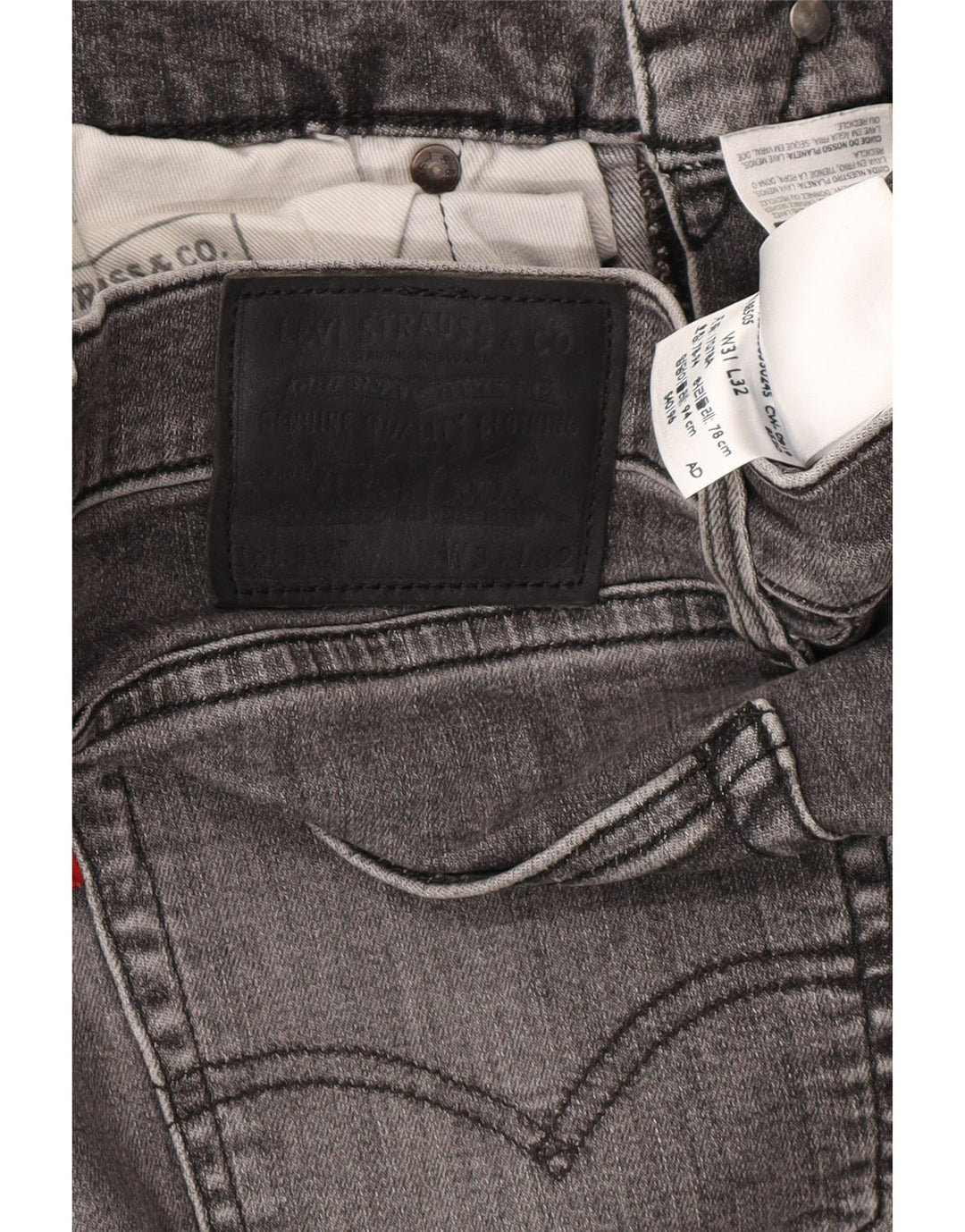 LEVI'S Herren 512 Slim Tapered Jeans W31 L32 Graue Baumwolle