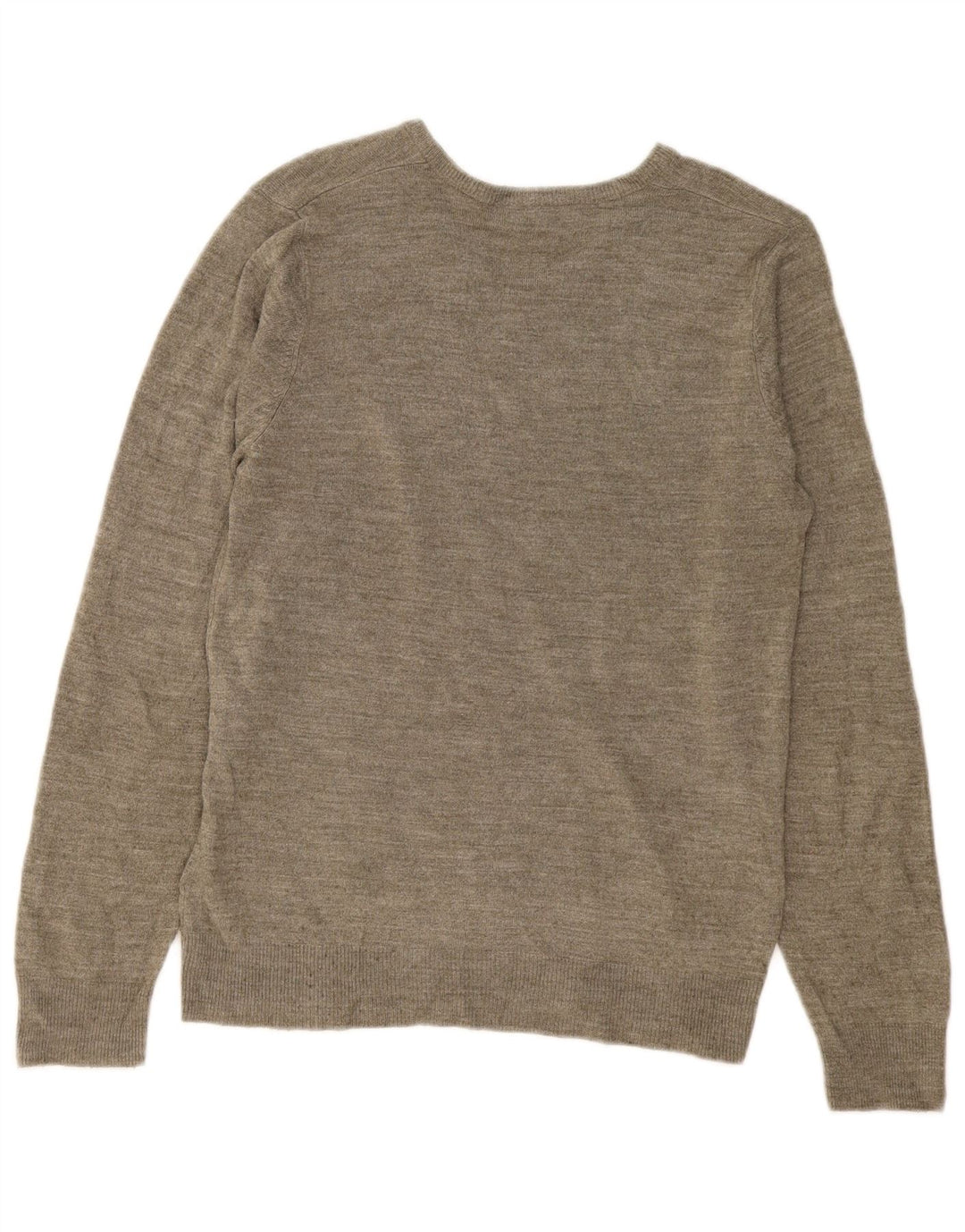 Marks & Spencer Herren-Pullover mit V-Ausschnitt, klein, Khaki, geflecktes Acryl