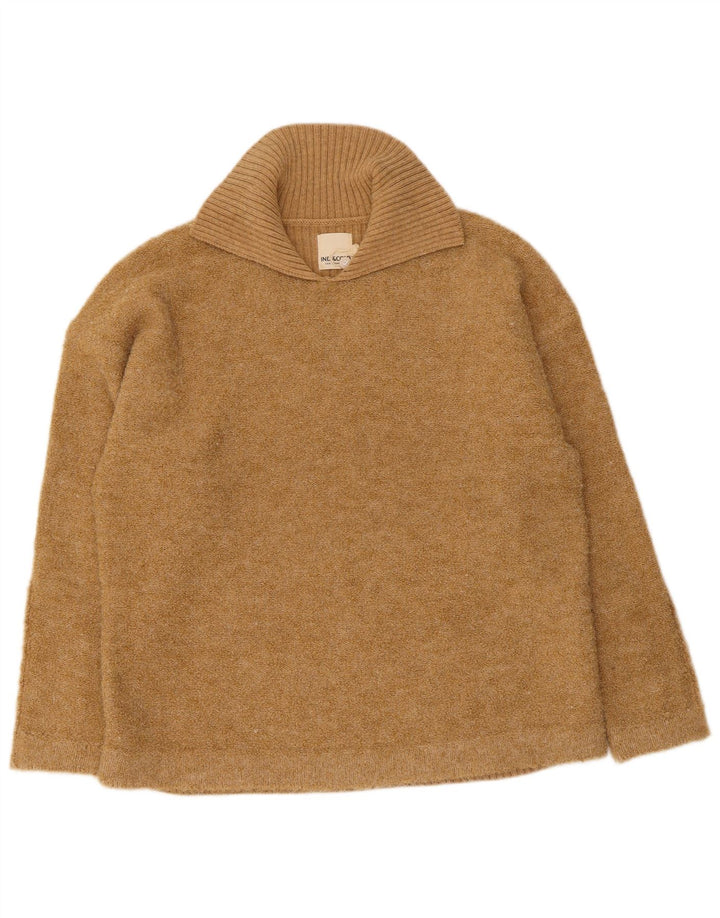 Indi & Cold Damen-Pullover mit Rollkragen, UK 14, mittelbeige Wolle