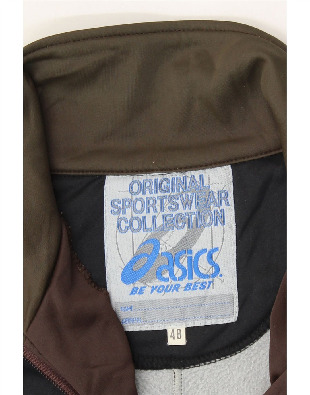 ASICS Herren Vintage Trainingsanzug Top Jacke IT 48 Mittelgrün Farbblock