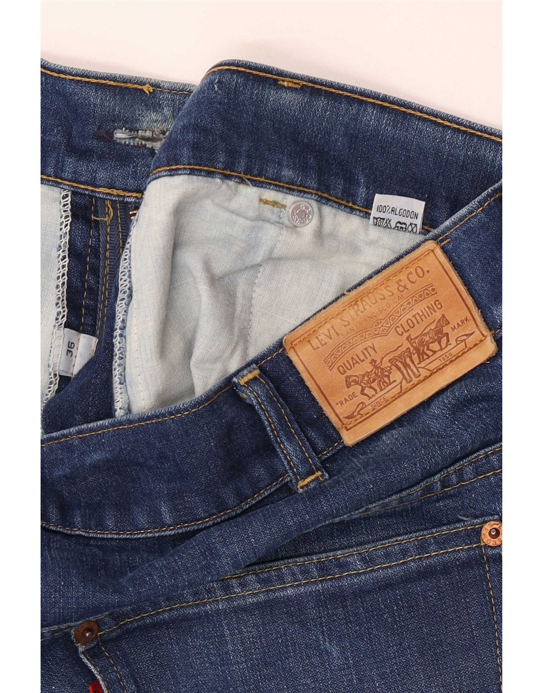 Levi's Herren Straight Jeans W36 L30 Blaue Baumwolle