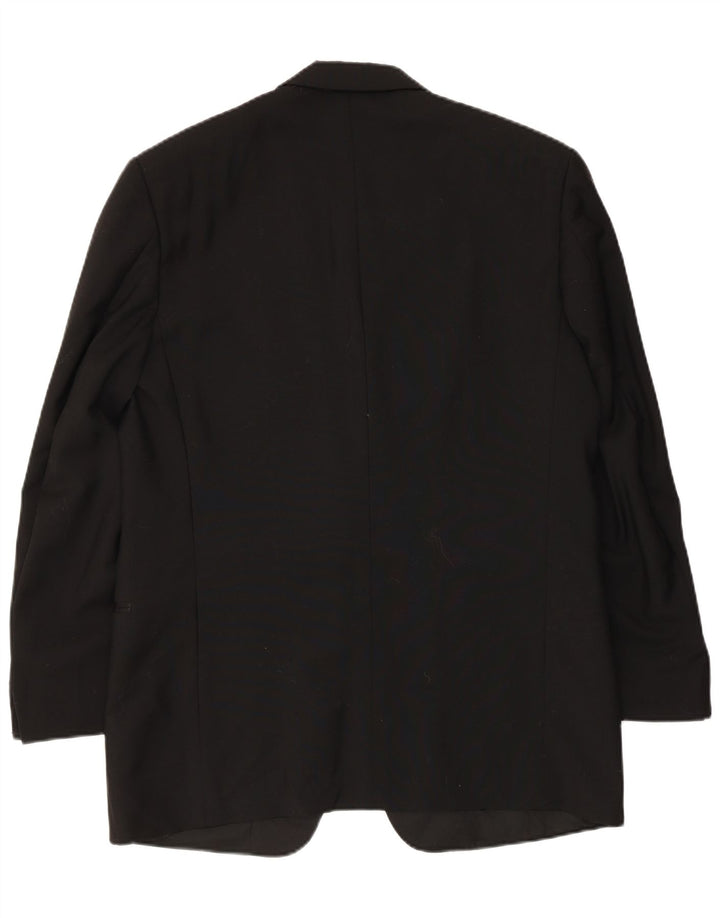 Mario Zegna Herren-Blazer mit 1 Knopf, IT 50, große schwarze Wolle im Farbblock-Design