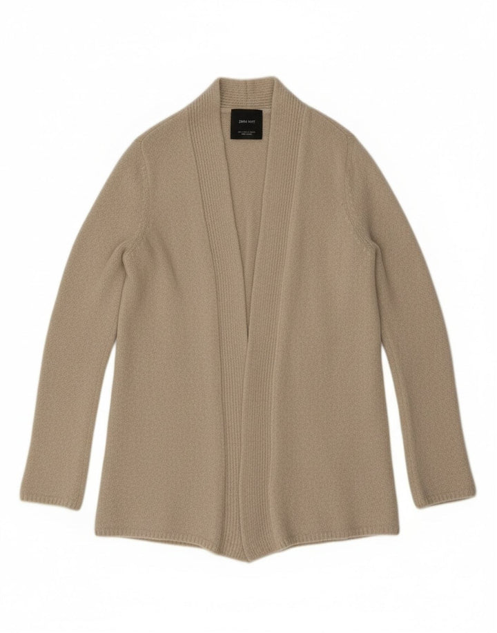 Offener Cardigan-Pullover für Damen von Zara, Gr. 10, Größe S, Beige