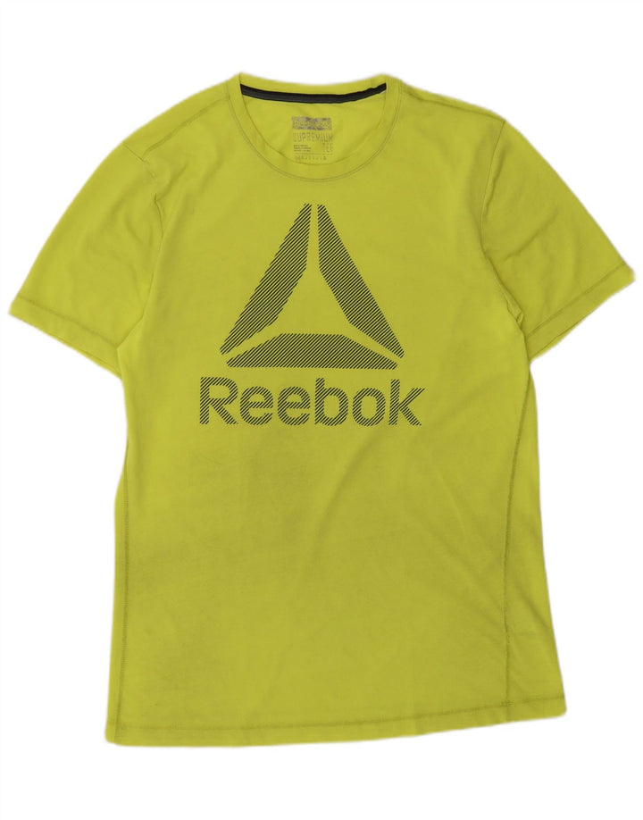 Reebok Herren Grafik-T-Shirt-Oberteil Mittelgrünes Polyester