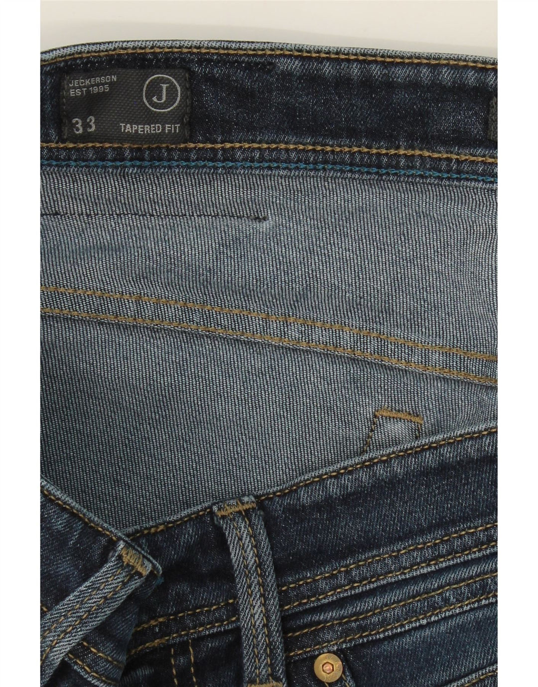 JECKERSON Mens Tapered Jeans W33 L30 Blue Cotton Vintage Jeckerson and Second-Hand Jeckerson from Messina Hembry 