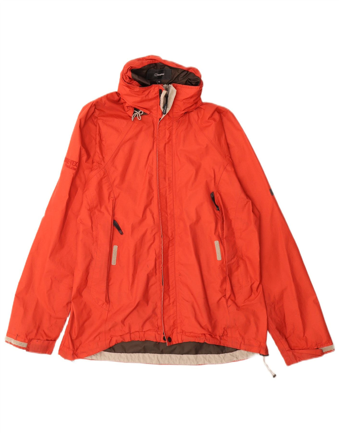 Berghaus Damen-Windbreaker-Jacke mit Kapuze, übergroß, Gr. 10, Orange