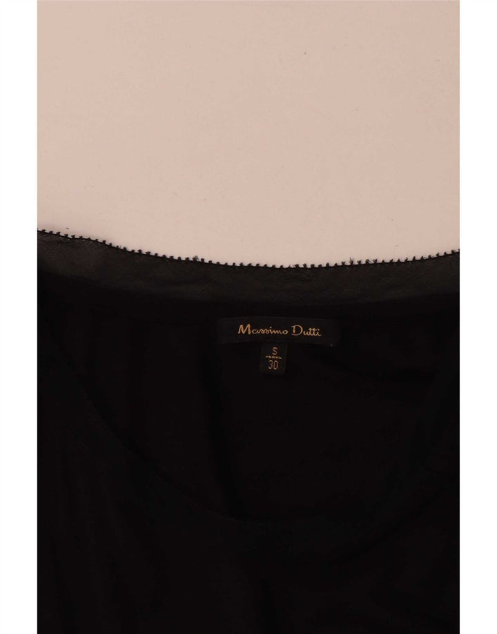 Massimo Dutti Damen ärmelloses Blusenoberteil UK 10 Small Schwarz