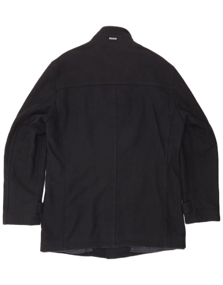 Hugo Boss Herrenmantel EU 50 Große marineblaue Wolle